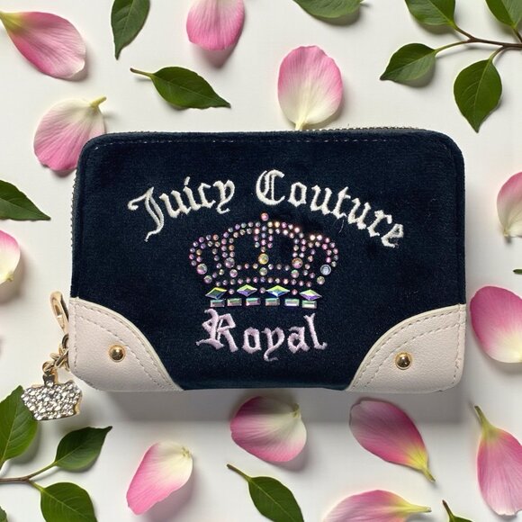 Juicy Couture Kingdom Iridescent Crystal Logo Double Zip Around Medium Wallet - Picture 4 of 11